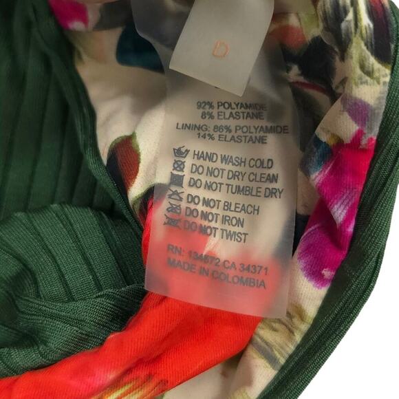 PQ Swim Reversible Bikini Top Emerald Ribbed Desert Rose - Picture 9 of 11